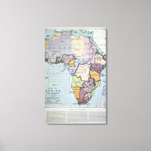 Lienzo Mapa de África que muestra las fronteras del Trata
