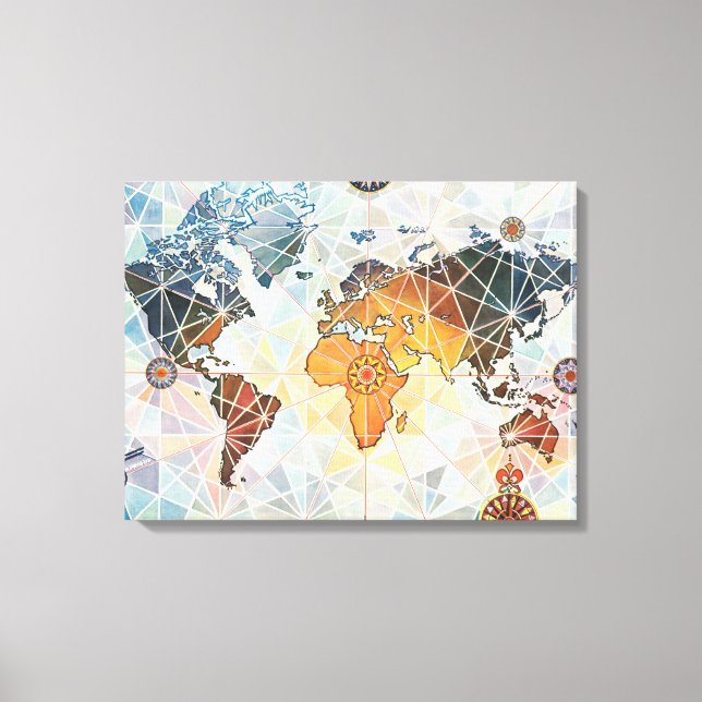 Lienzo Mapa de Air Afrique del Mundo (Anverso)