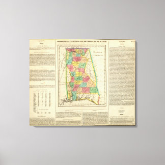 Lienzo Mapa De Alabama