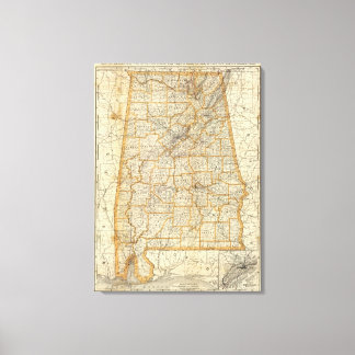Lienzo Mapa de Alabama