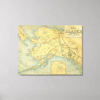 Lienzo Mapa De Alaska