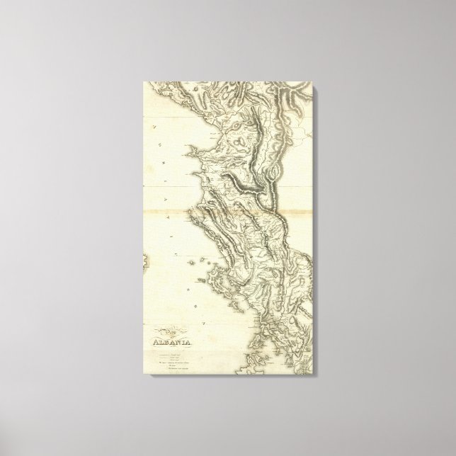 Lienzo Mapa de Albania (Anverso)