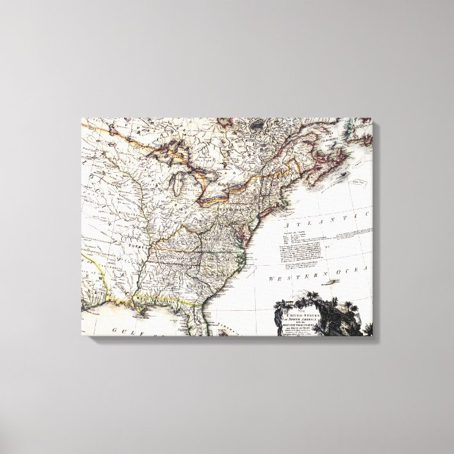 LIENZO MAPA DE AMÉRICA, 1809 (Anverso)