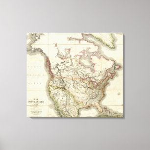 Lienzo Mapa de América del Norte
