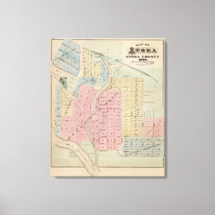 Lienzo Mapa de Anoka, el condado de Anoka, Minnesota