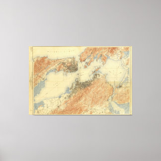 Lienzo Mapa de Antigüedades de la Bahía de San Francisco