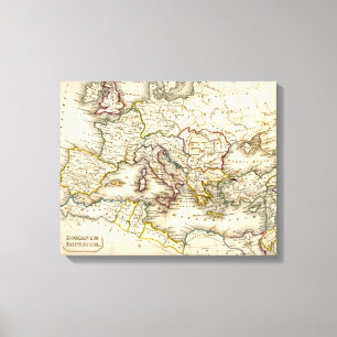 Lienzo Mapa de Antigüedades del Imperio Romano Antiguo