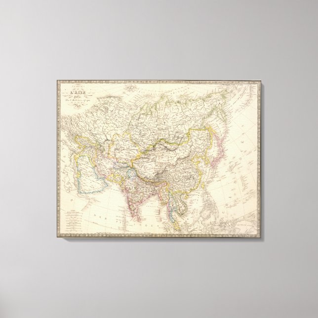 Lienzo Mapa de Asia (Anverso)