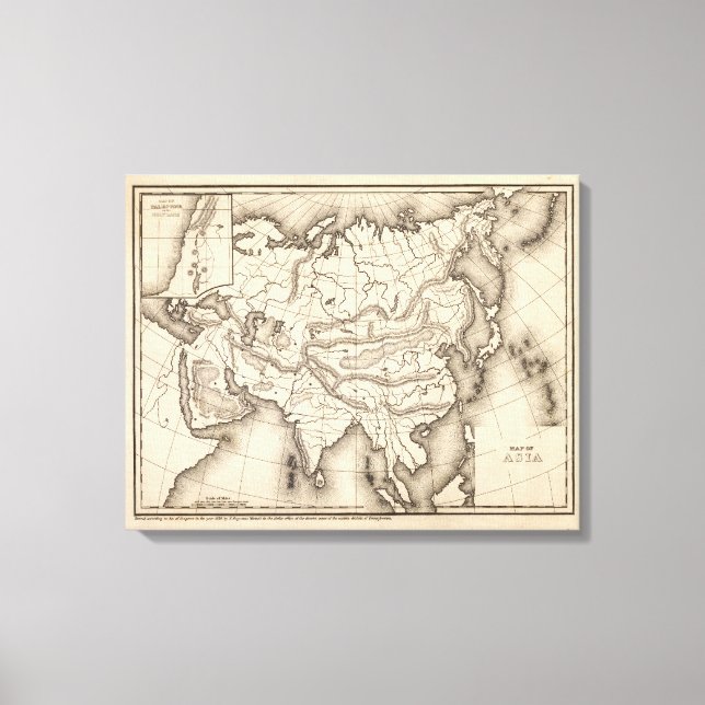 Lienzo Mapa de Asia 2 (Anverso)