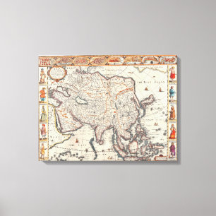 Lienzo Mapa de Asia 3