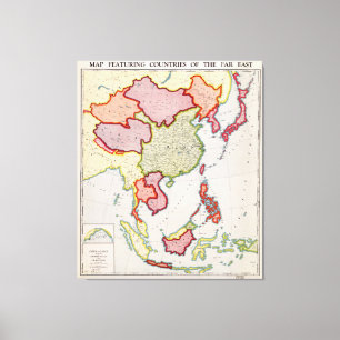 Lienzo Mapa de Asia oriental (1932)