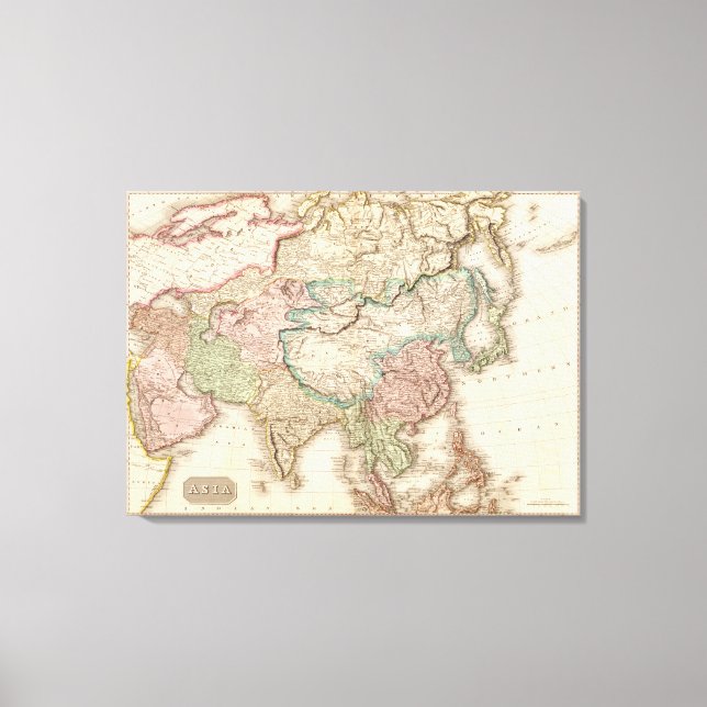 Lienzo Mapa de Asia PanorámicaAsia 2 (Anverso)