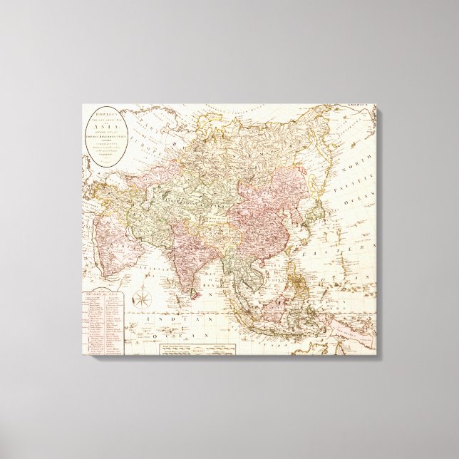 Lienzo Mapa de Asia PanorámicaAsia 3 (Anverso)