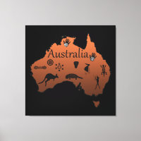 Mapa de Australia en el continente australiano