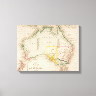 Lienzo Mapa de Australia y de Nueva Zelanda