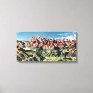 Lienzo Mapa de ayuda a los Dolomitas de época en Italia