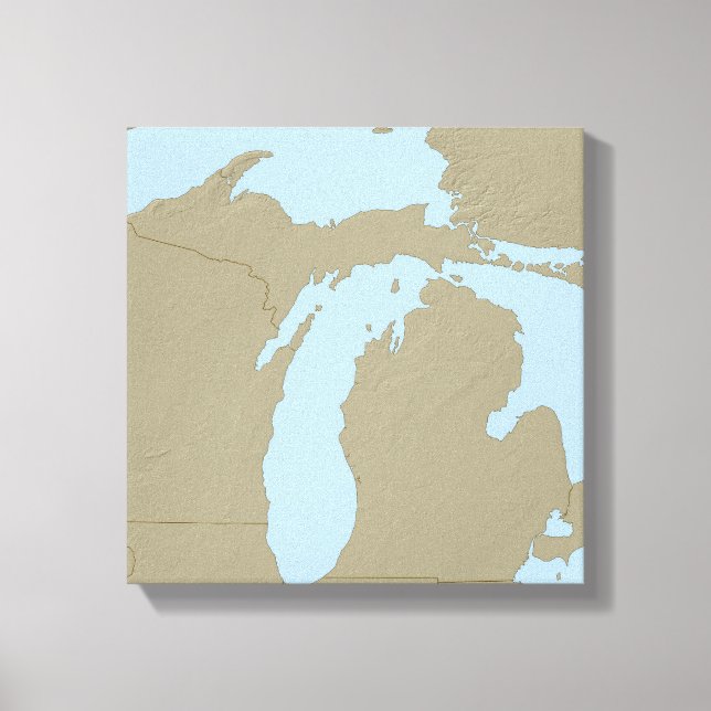 Lienzo Mapa de ayuda de Michigan (Anverso)