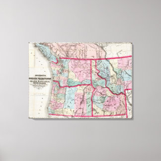 Lienzo Mapa de Bancroft de Oregón, Washington, Idaho