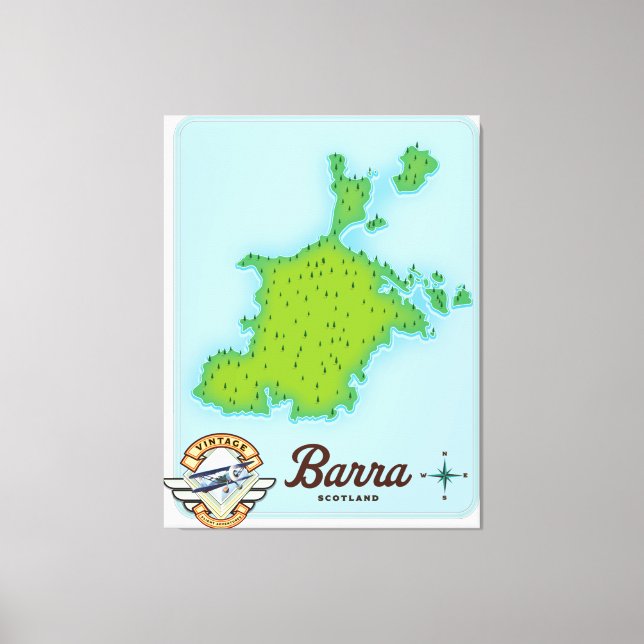 Lienzo Mapa de Barra Escocia (Anverso)