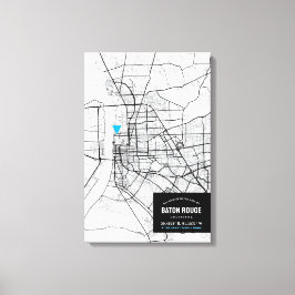 Lienzo Mapa de Baton Rouge + Marcar tu Lugar Canvas Pri