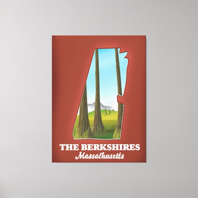 Lienzo Mapa de Berkshires Massachusetts (Anverso)
