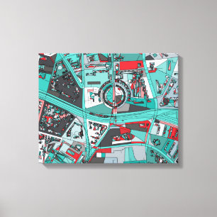 Lienzo Mapa de Berlín, Alemania