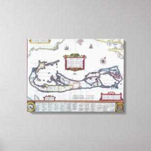 Lienzo Mapa de Bermudas