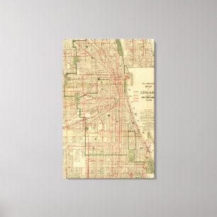 Lienzo Mapa de Blanchard de Chicago