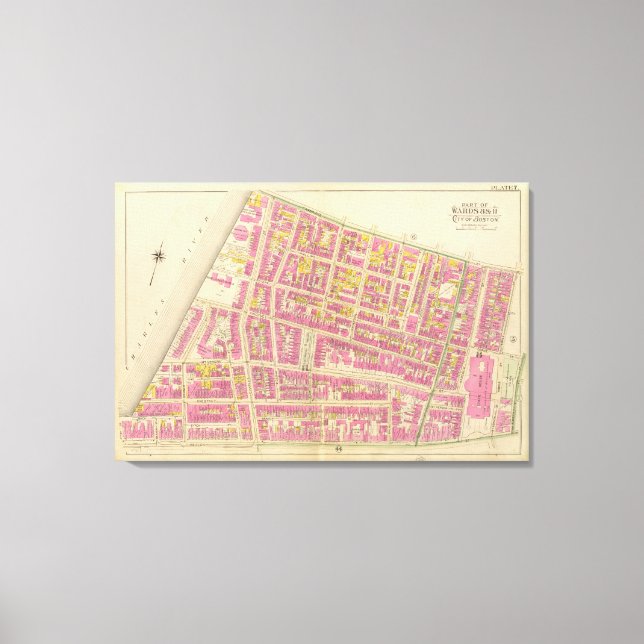 Lienzo Mapa de Boston (Anverso)