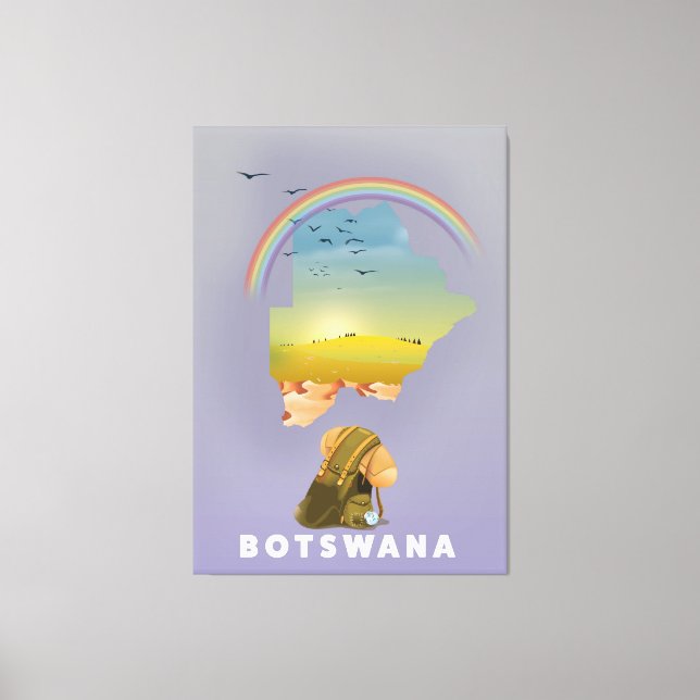 Lienzo Mapa de Botsuana (Anverso)
