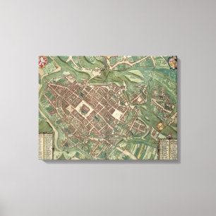 Lienzo Mapa de Bratislava, de 'Civitates Orbis Terrarum