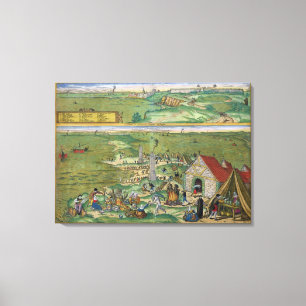 Lienzo Mapa de Cádiz, de "Civitates Orbis Terrarum" por 