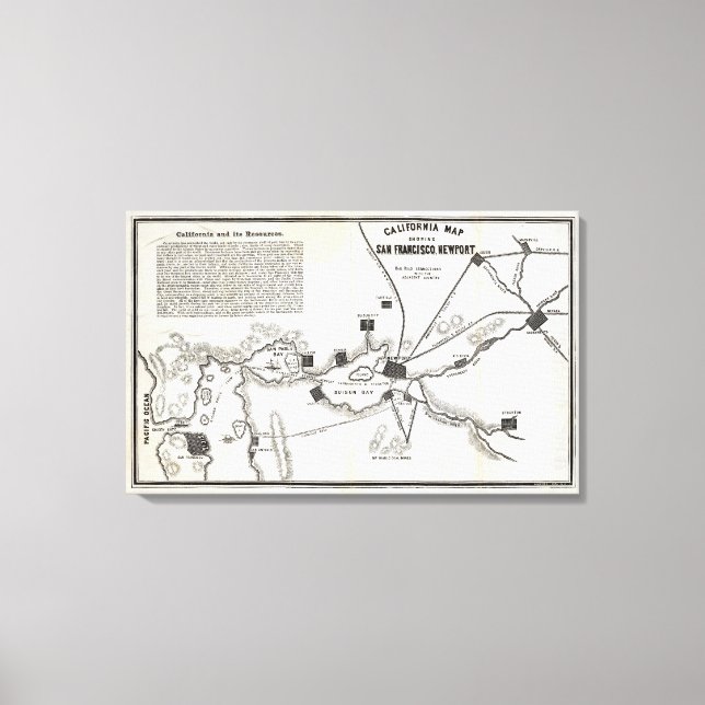 Lienzo Mapa de California (Anverso)