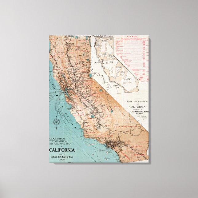 Lienzo Mapa de California 2 (Anverso)