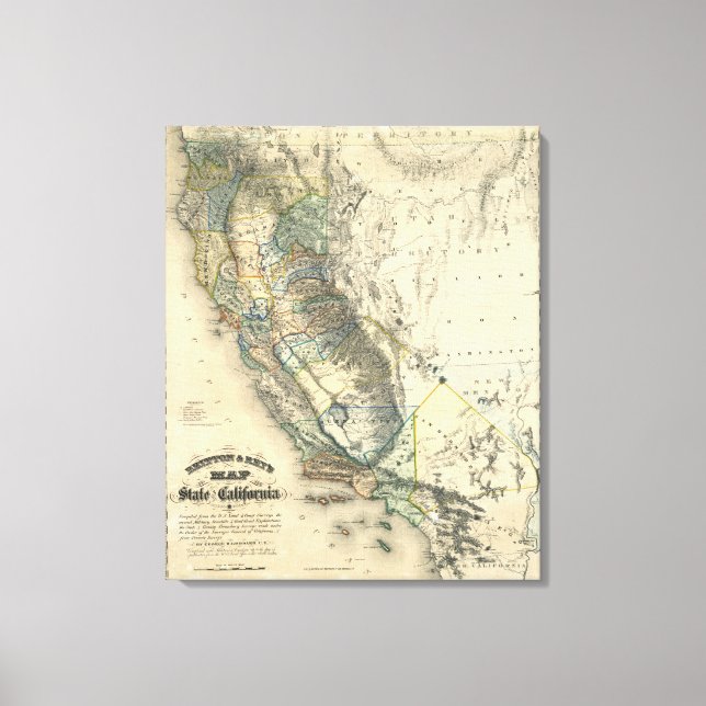 Lienzo Mapa de California de Britton y Rey (Anverso)