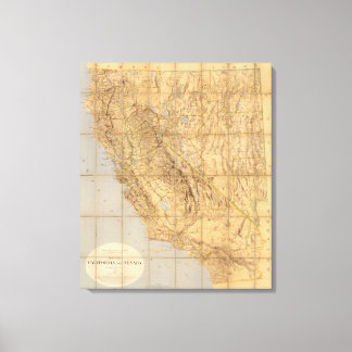 Lienzo Mapa De California Y Nevada