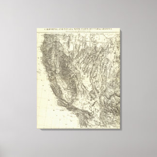 Lienzo Mapa de California y Nevada