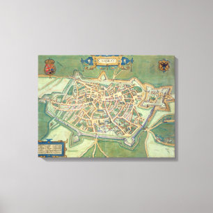 Lienzo Mapa de Cambrai, de "Civitates Orbis Terrarum"