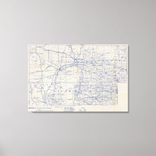 Lienzo Mapa de camino de la bicicleta de Wisconsin 5