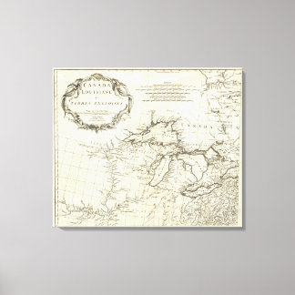 Lienzo Mapa de Canadá con pueblos nativos americanos