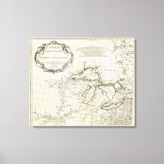 Lienzo Mapa de Canadá con pueblos nativos americanos (Anverso)