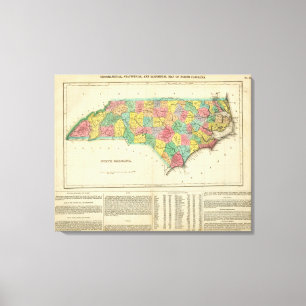 Lienzo Mapa de Carolina del Norte
