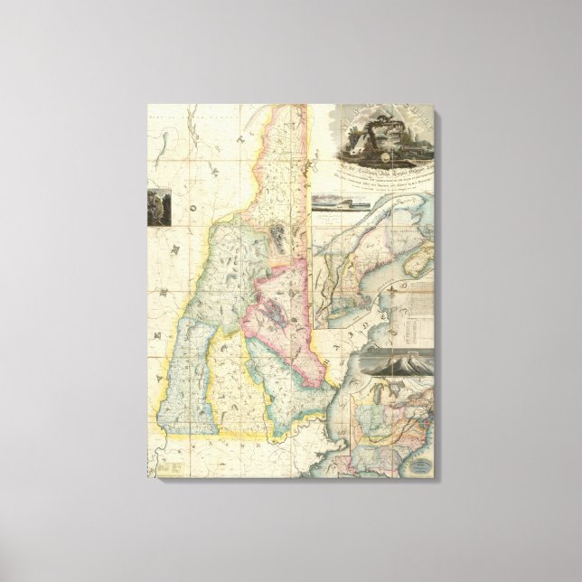 Lienzo Mapa de Carrigans de New Hampshire (Anverso)