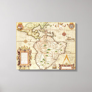 Lienzo Mapa de central y de Suramérica