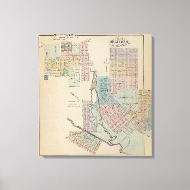Lienzo Mapa de Chatfield, Mapa de Caledonia, Minín (Anverso)