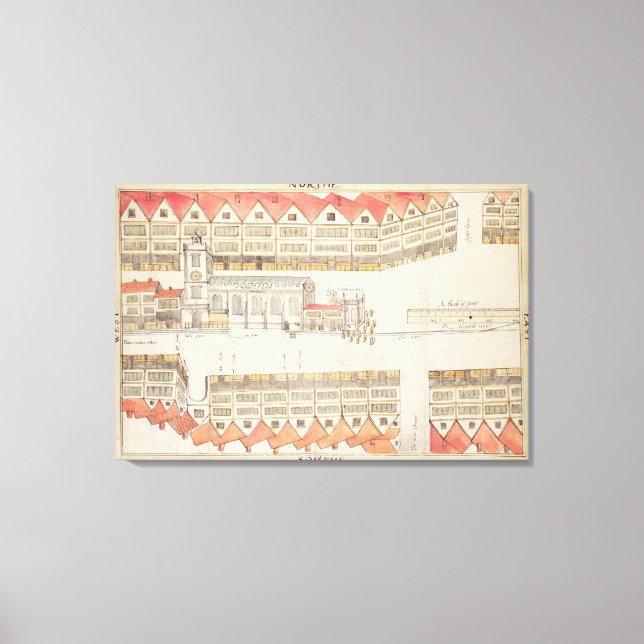 Lienzo Mapa de Cheapside, Londres, 1585 (Anverso)