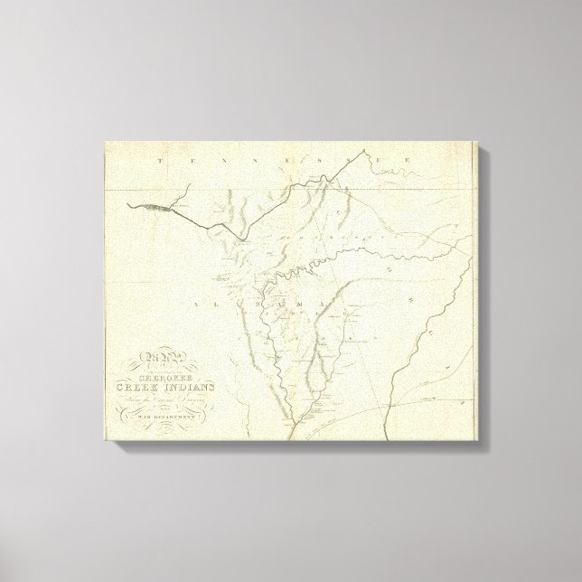 Lienzo Mapa de Cherokee (Anverso)