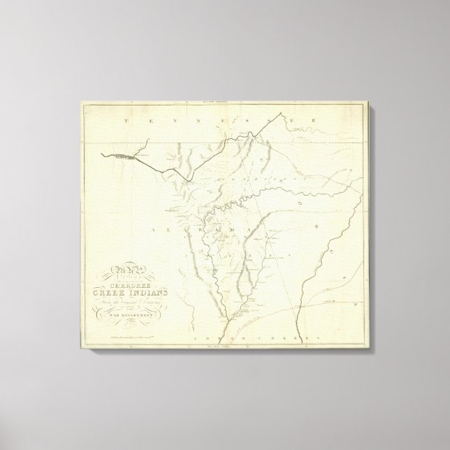 Lienzo Mapa de Cherokee (Anverso)