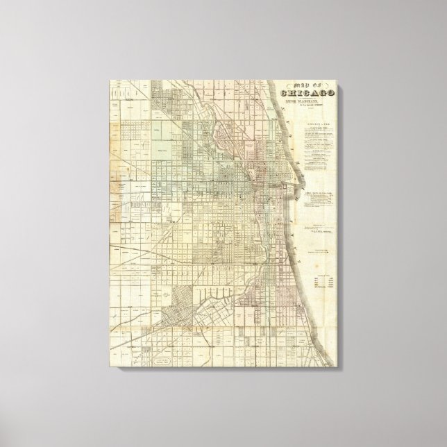 Lienzo Mapa De Chicago (Anverso)