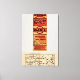 Lienzo Mapa de Chicago y de líneas ferroviarias del